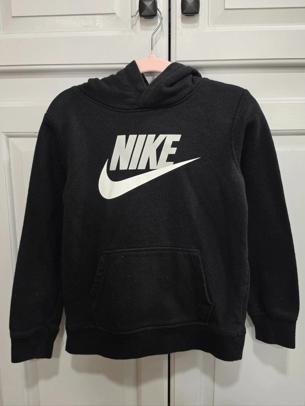 Nike Kid's Black Logo Hoodie - Size 6/7